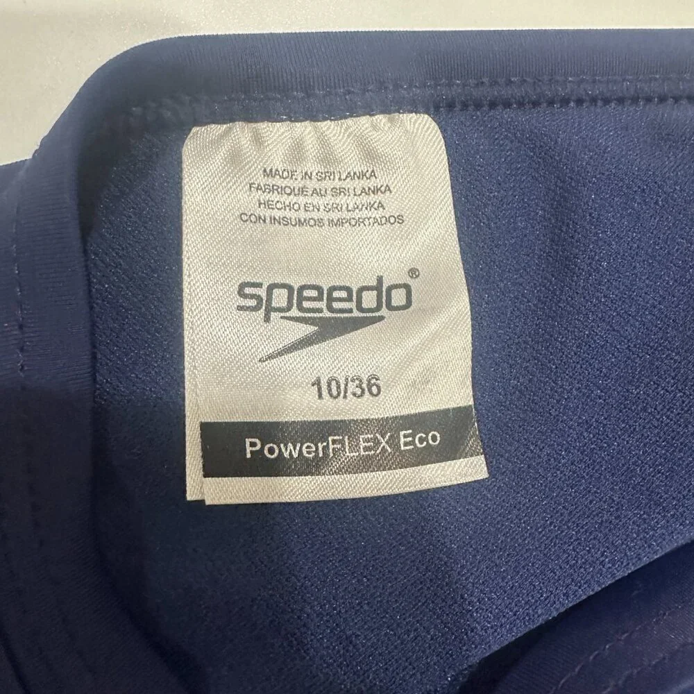 Speedo Navy Blue One Piece Swimsuit PowerFlex Flyback
